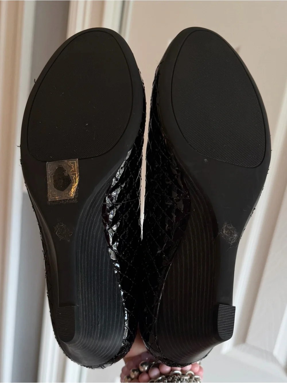 Tory Burch Quilted Pattern Patent Leather Pumps Heels Shoes Women’s Size: 7.5M